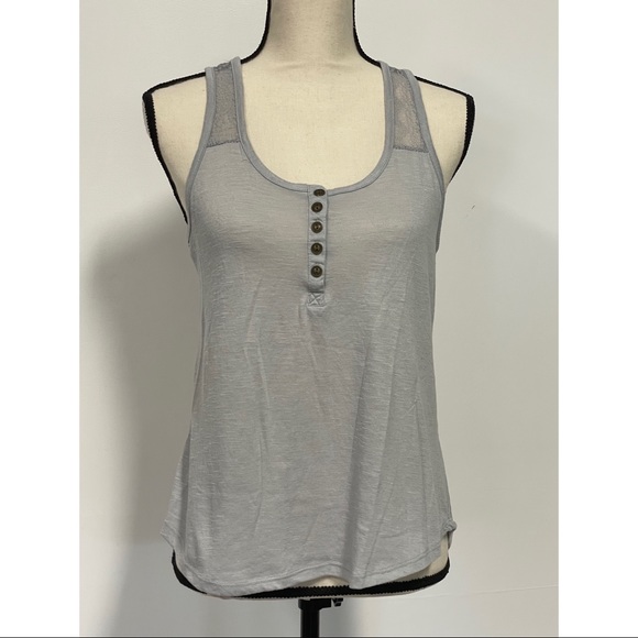 Neon Soul Tops - Neon Soul High-Low Tank Top Lace Gray Juniors Size M